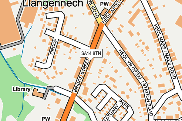 SA14 8TN map - OS OpenMap – Local (Ordnance Survey)