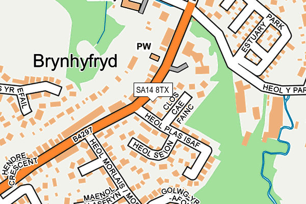 SA14 8TX map - OS OpenMap – Local (Ordnance Survey)