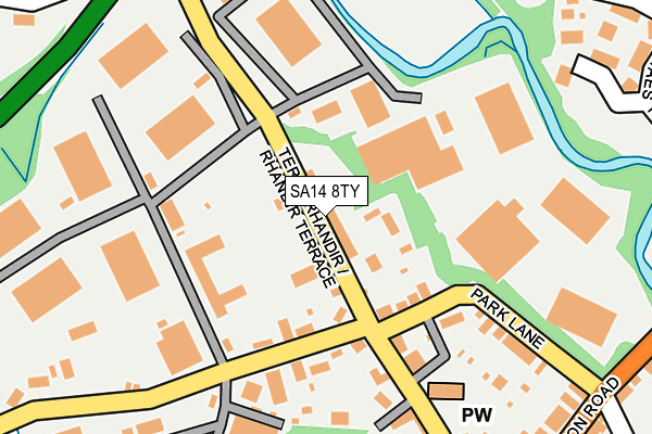 SA14 8TY map - OS OpenMap – Local (Ordnance Survey)