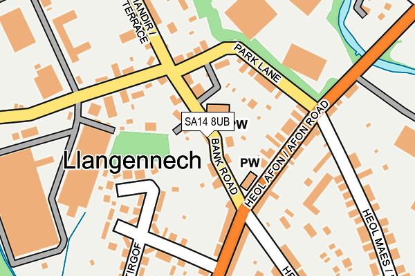 SA14 8UB map - OS OpenMap – Local (Ordnance Survey)