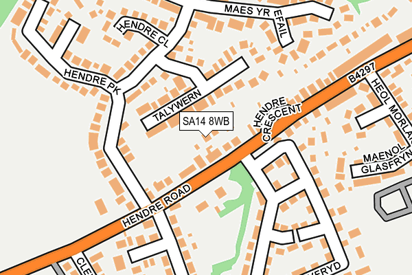 SA14 8WB map - OS OpenMap – Local (Ordnance Survey)