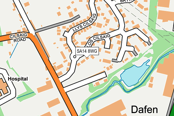 SA14 8WG map - OS OpenMap – Local (Ordnance Survey)