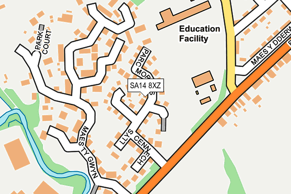 SA14 8XZ map - OS OpenMap – Local (Ordnance Survey)