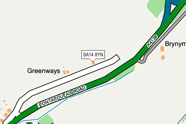 SA14 8YN map - OS OpenMap – Local (Ordnance Survey)