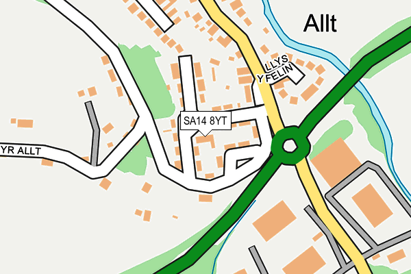 SA14 8YT map - OS OpenMap – Local (Ordnance Survey)