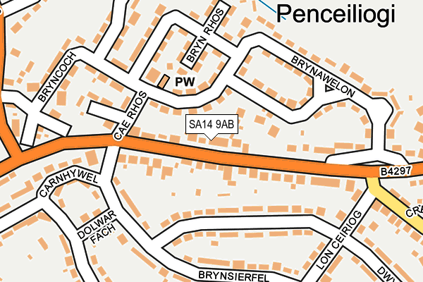 SA14 9AB map - OS OpenMap – Local (Ordnance Survey)