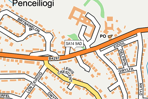 SA14 9AD map - OS OpenMap – Local (Ordnance Survey)
