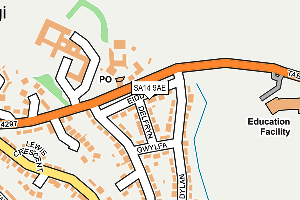 SA14 9AE map - OS OpenMap – Local (Ordnance Survey)