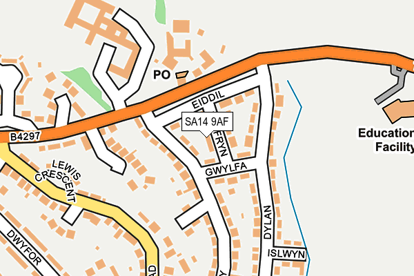 SA14 9AF map - OS OpenMap – Local (Ordnance Survey)