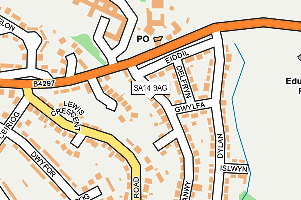 SA14 9AG map - OS OpenMap – Local (Ordnance Survey)