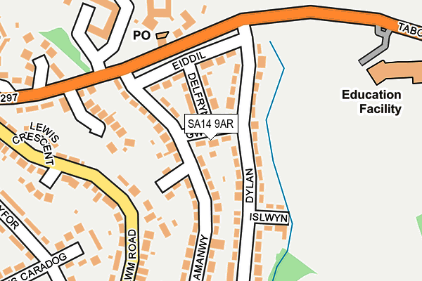 SA14 9AR map - OS OpenMap – Local (Ordnance Survey)