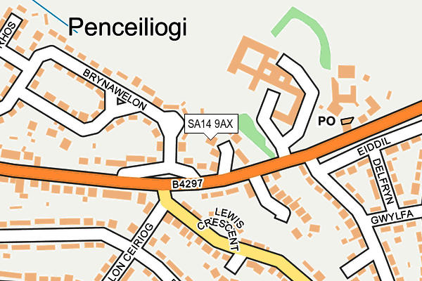 SA14 9AX map - OS OpenMap – Local (Ordnance Survey)