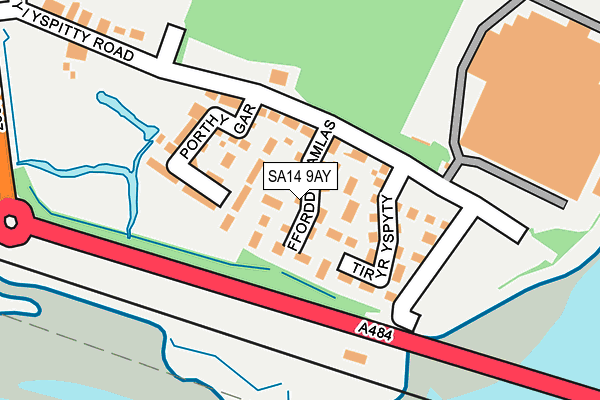 SA14 9AY map - OS OpenMap – Local (Ordnance Survey)