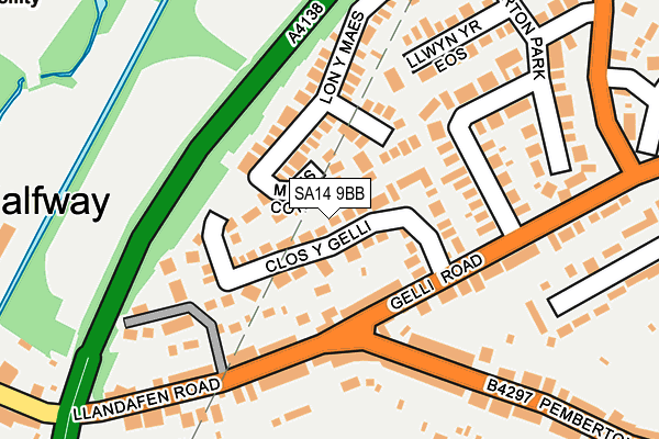 SA14 9BB map - OS OpenMap – Local (Ordnance Survey)