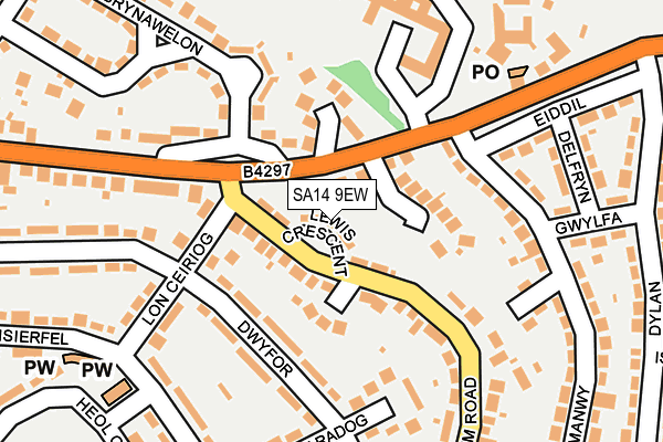 SA14 9EW map - OS OpenMap – Local (Ordnance Survey)