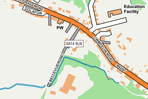 SA14 9LN map - OS OpenMap – Local (Ordnance Survey)