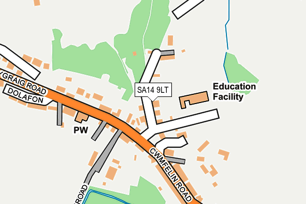 SA14 9LT map - OS OpenMap – Local (Ordnance Survey)