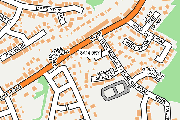 SA14 9RY map - OS OpenMap – Local (Ordnance Survey)