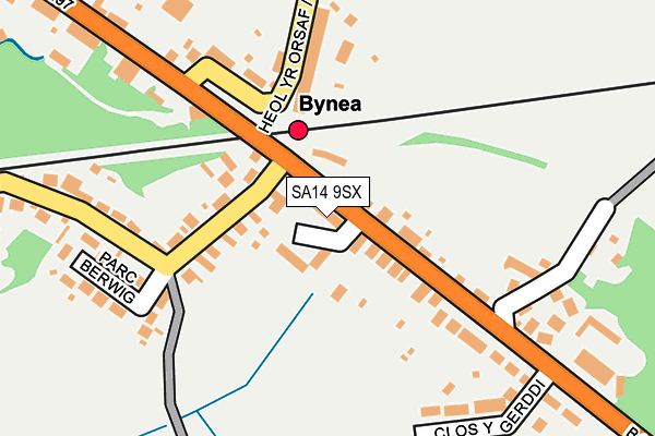 SA14 9SX map - OS OpenMap – Local (Ordnance Survey)