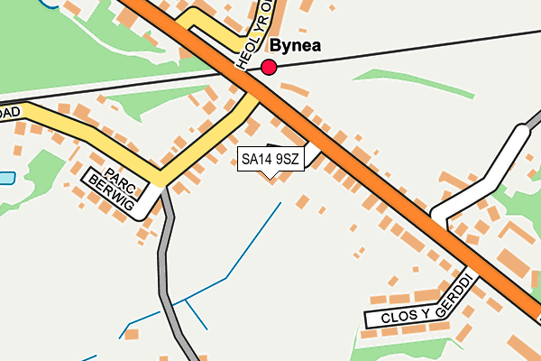 SA14 9SZ map - OS OpenMap – Local (Ordnance Survey)