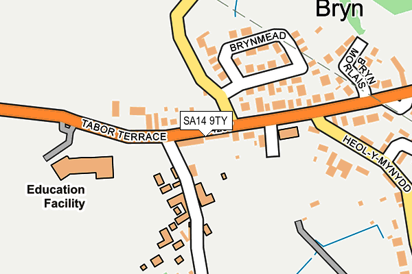 SA14 9TY map - OS OpenMap – Local (Ordnance Survey)