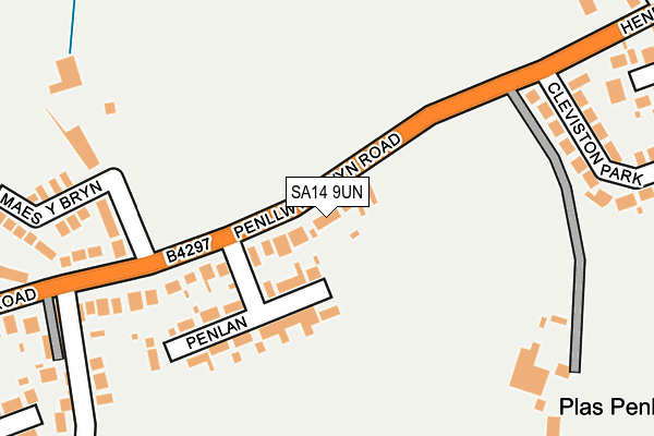 SA14 9UN map - OS OpenMap – Local (Ordnance Survey)