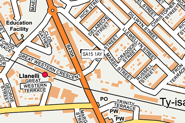 SA15 1AY map - OS OpenMap – Local (Ordnance Survey)