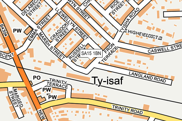 SA15 1BN map - OS OpenMap – Local (Ordnance Survey)
