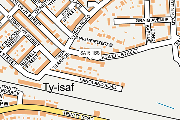 SA15 1BS map - OS OpenMap – Local (Ordnance Survey)