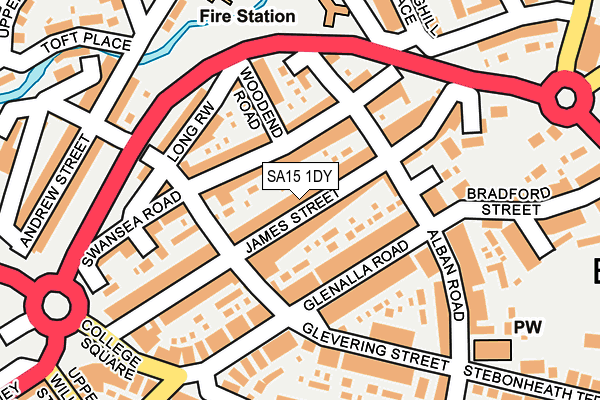 SA15 1DY map - OS OpenMap – Local (Ordnance Survey)