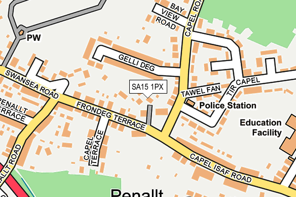 SA15 1PX map - OS OpenMap – Local (Ordnance Survey)