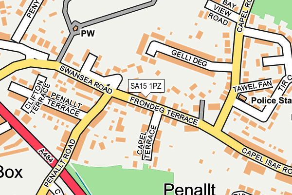 SA15 1PZ map - OS OpenMap – Local (Ordnance Survey)