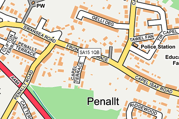 SA15 1QB map - OS OpenMap – Local (Ordnance Survey)