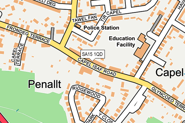 SA15 1QD map - OS OpenMap – Local (Ordnance Survey)