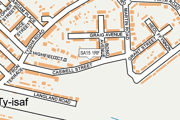 SA15 1RF map - OS OpenMap – Local (Ordnance Survey)