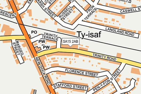SA15 2AB map - OS OpenMap – Local (Ordnance Survey)