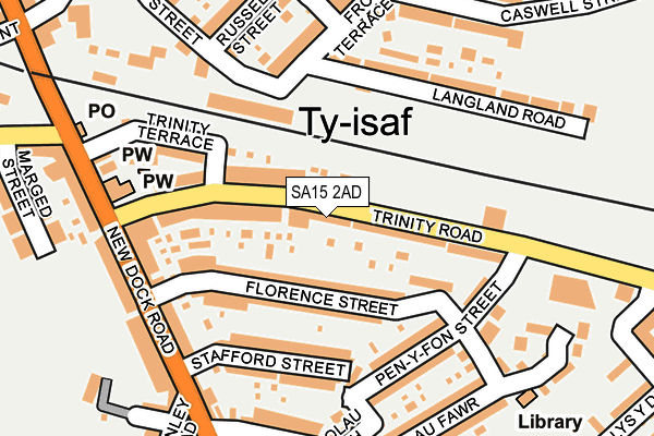 SA15 2AD map - OS OpenMap – Local (Ordnance Survey)