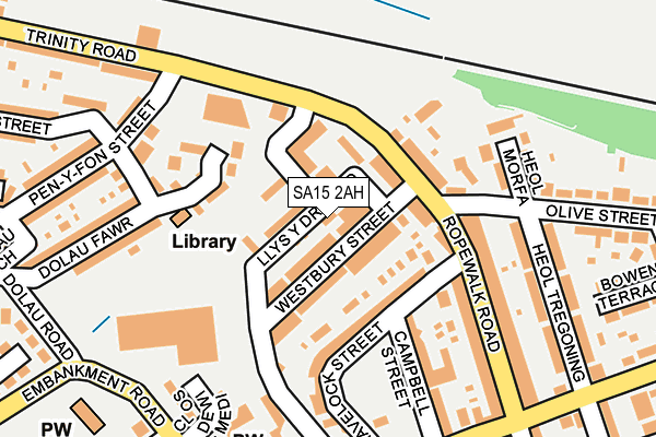 SA15 2AH map - OS OpenMap – Local (Ordnance Survey)