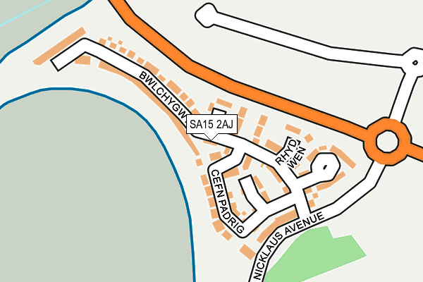 SA15 2AJ map - OS OpenMap – Local (Ordnance Survey)