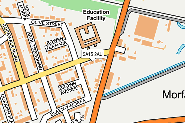 SA15 2AU map - OS OpenMap – Local (Ordnance Survey)