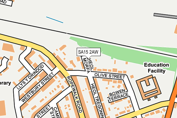 SA15 2AW map - OS OpenMap – Local (Ordnance Survey)