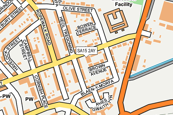 SA15 2AY map - OS OpenMap – Local (Ordnance Survey)