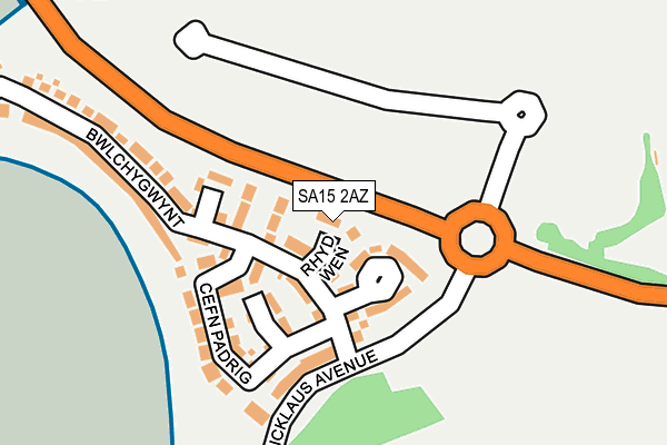 SA15 2AZ map - OS OpenMap – Local (Ordnance Survey)