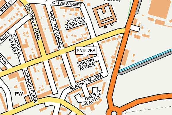 SA15 2BB map - OS OpenMap – Local (Ordnance Survey)