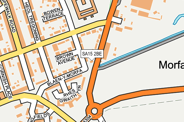 SA15 2BE map - OS OpenMap – Local (Ordnance Survey)