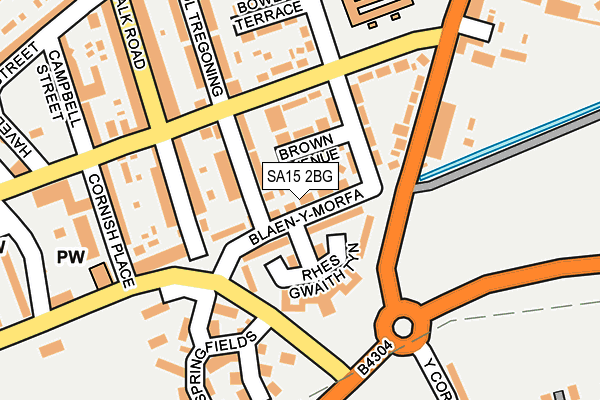 SA15 2BG map - OS OpenMap – Local (Ordnance Survey)