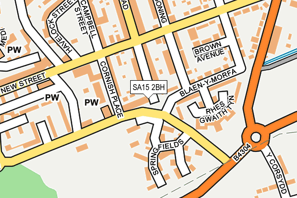SA15 2BH map - OS OpenMap – Local (Ordnance Survey)