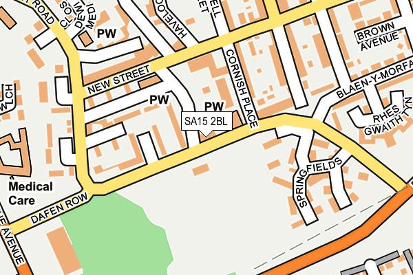SA15 2BL map - OS OpenMap – Local (Ordnance Survey)
