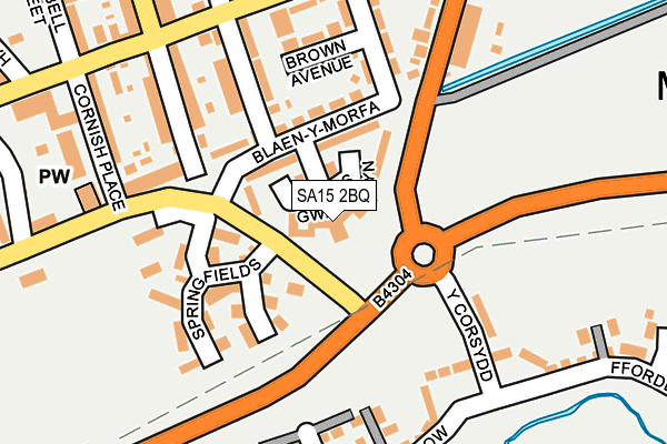 SA15 2BQ map - OS OpenMap – Local (Ordnance Survey)