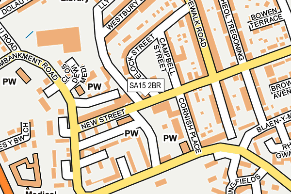 SA15 2BR map - OS OpenMap – Local (Ordnance Survey)